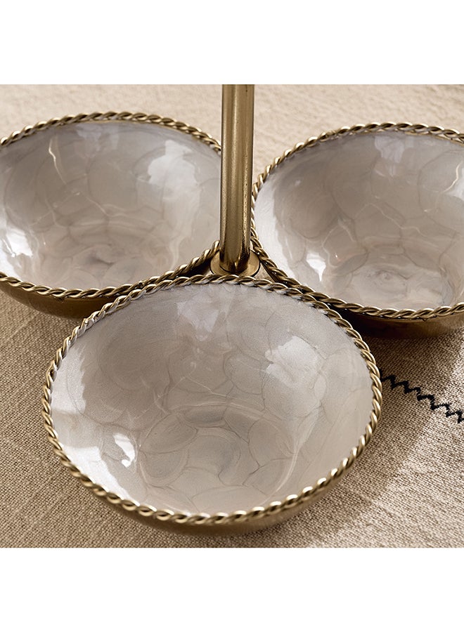 Home Box Lera Footed Candy Dish, Gold Finish, 3-Piece Set - Image 3